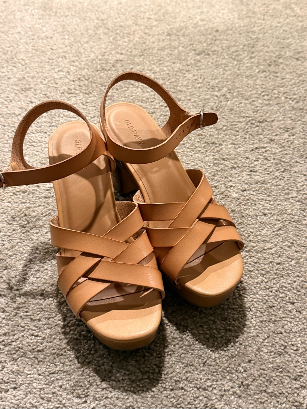 BNWOT Old Navy Tan Strappy Platform Sandals